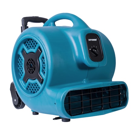 Xpower Air Mover W/ Telescopic Handle and Wheels, 1 HP, 3600 CFM, 8.5 Amps, 4 Positions, 3 Speeds X-830H